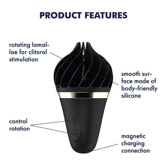 Satisfyer Sweet Treat - rotační vibrátor na klitoris - akumulátor, černý