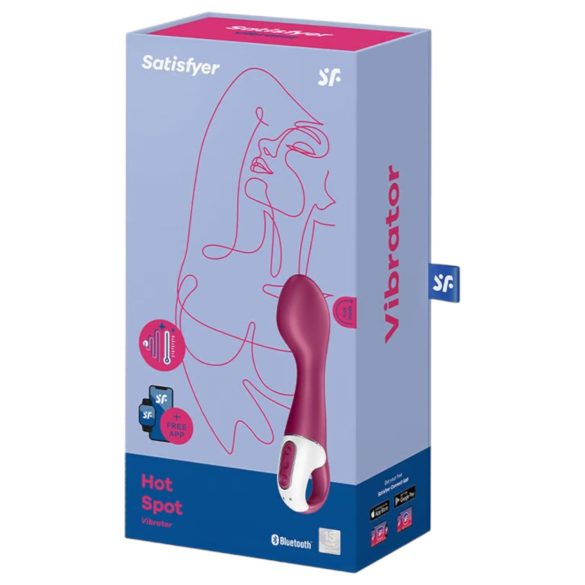 Satisfyer Hot Spot - vibrátor na G-bod s ohřevem, dobíjecí, červený