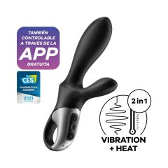   Satisfyer Heat Climax Plus - chytrý, zahřívací, pákový anální vibrátor (černý)
