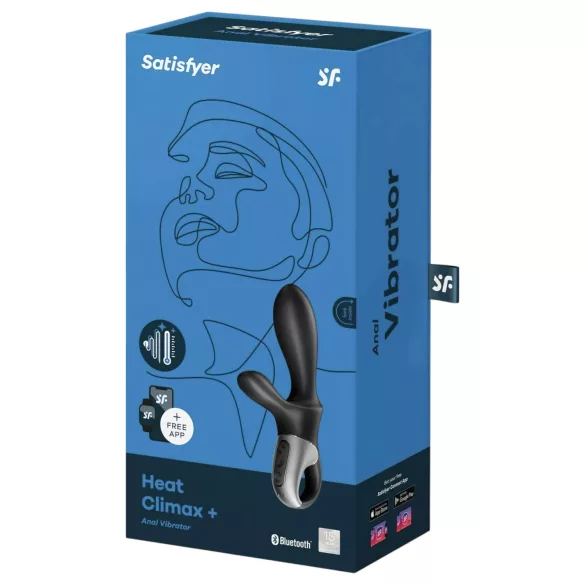 Satisfyer Heat Climax+ - anální vibrátor s ohřevem ovládaný aplikací (černý)