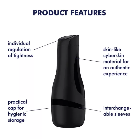 Satisfyer Men Classic - manuální masturbátor sáním - černý