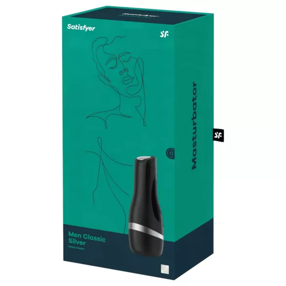 Satisfyer Men Classic - manuální vakuový masturbátor - stříbrný