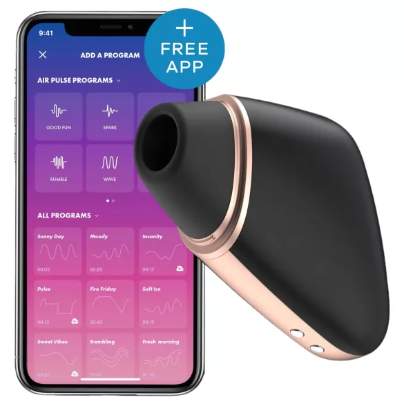 Satisfyer Love Triangle - chytrý stimulátor klitorisu s tlakovými vlnami - černý