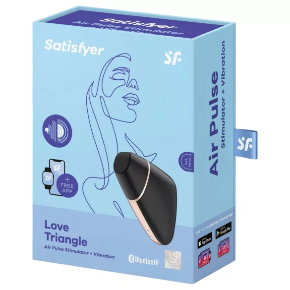 Satisfyer Love Triangle - chytrý stimulátor klitorisu s tlakovými vlnami - černý