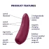 Satisfyer Curvy 1+ - chytrý stimulátor klitorisu s tlakovými vlnami - červený