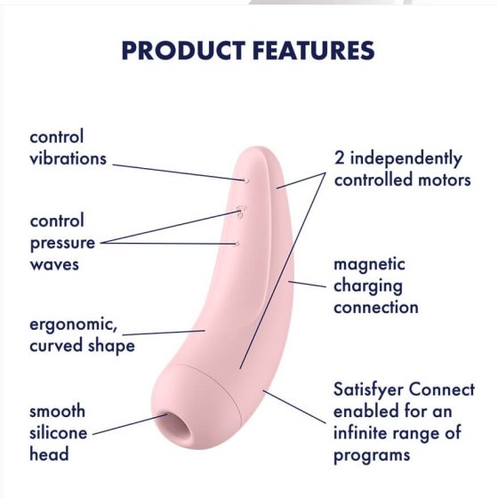 Satisfyer Curvy 2+ -nabíjací vodotěsný smart vibrátor a stimulátor klitorisu (růžový)