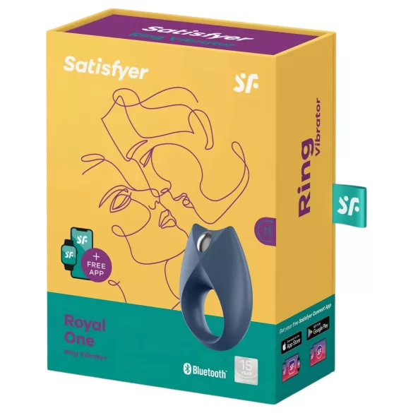 Satisfyer Royal One - vibrační erekční kroužek - chytrý - modrý