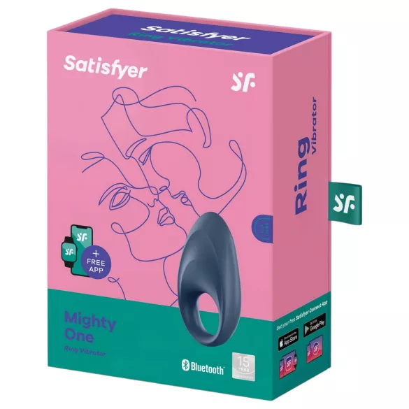 Satisfyer Mighty One - vibrační erekční kroužek - chytrý - modrý