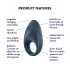 Satisfyer Mighty One - vibrační erekční kroužek - chytrý - modrý