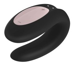   Satisfyer Double Joy - nabíjecí, vodotěsný, smart párový vibrátor (černý)