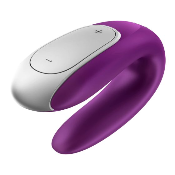 Satisfyer Double Fun - nabíjecí, vodotěsný smart párový vibrátor s dálkovým ovladačem (fialový)