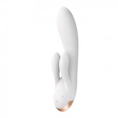   Satisfyer Double Flex - inteligentní vibrátor s dvojitým zajíčkem (bílý)