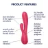 Satisfyer - vibrátor Mono Flex - vodotěsný, chytrý, červený