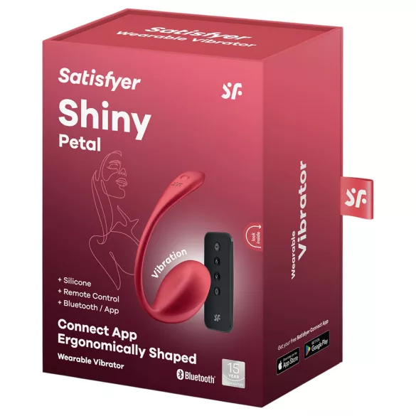 Satisfyer Shiny Petal - vibrační vajíčko s dálkovým ovládáním - červené