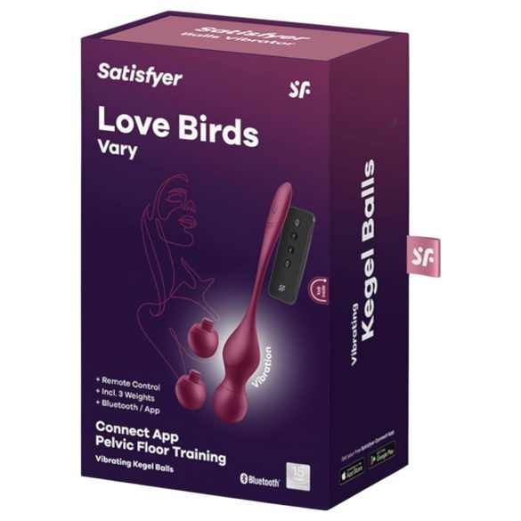 Satisfyer Love Birds Vary - chytré, variabilní venušiny kuličky (červené)