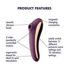   Satisfyer Dual Kiss - nabíjecí vaginální a klitorisový vibrátor (fialový)
