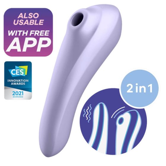 Satisfyer Dual Pleasure - nabíjecí, vodotěsný smart vibrátor na klitoris a vagínu (fialový)