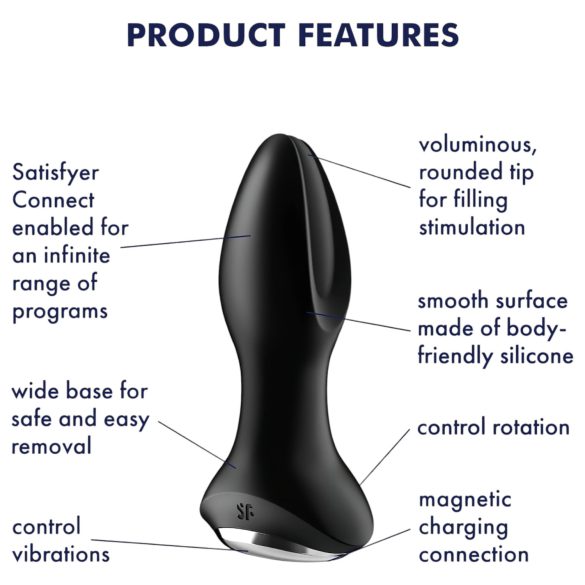 Satisfyer Rotator Plug 2 - anální vibrátor s perlami (černý)