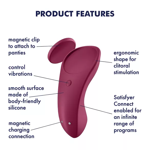 Satisfyer Sexy Secret - vibrační kalhotky ovládané aplikací (červené)