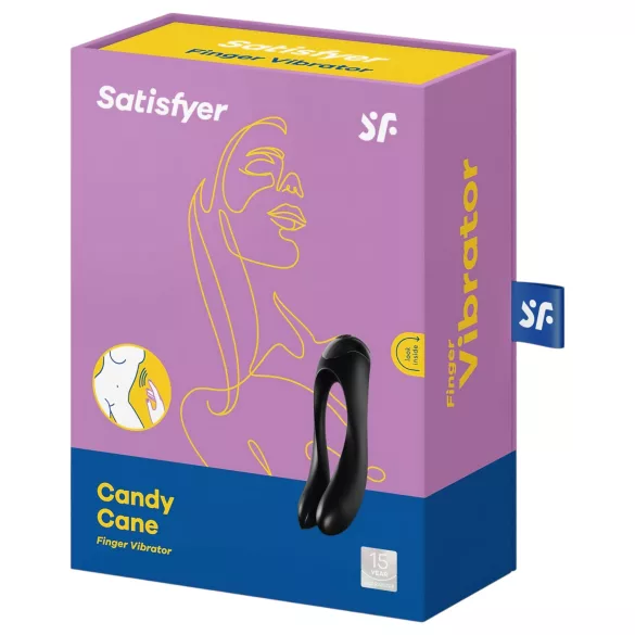 Satisfyer Candy Cane - dobíjecí vodotěsný dvouramenný vibrátor - černý