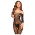 Penthouse Dreamy Diva - síťovaný catsuit s cikcak vzorem - černý - XL