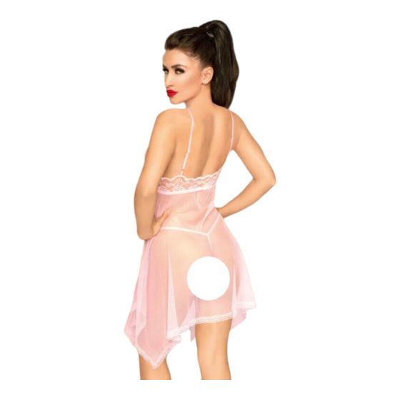 Penthouse Naughty Doll - krajkové šaty s tangy (růžové) - M/L