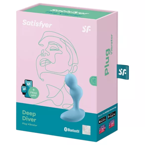 Satisfyer - anální vibrátor s dálkovým ovládáním - modrý