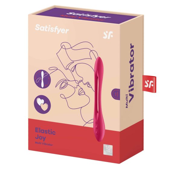 Satisfyer Elastic Joy - nabíjecí, flexibilní párový vibrátor (červený)