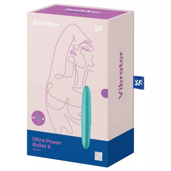 Satisfyer - mini vibrátor vodotěsný - Ultra Power Bullet 6 - tyrkysový