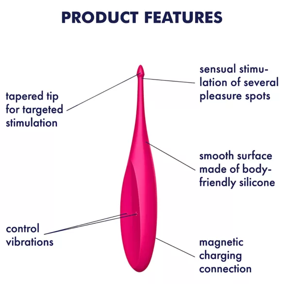 Satisfyer - vibrační stimulátor klitorisu - vodotěsný, dobíjecí silikon růžový