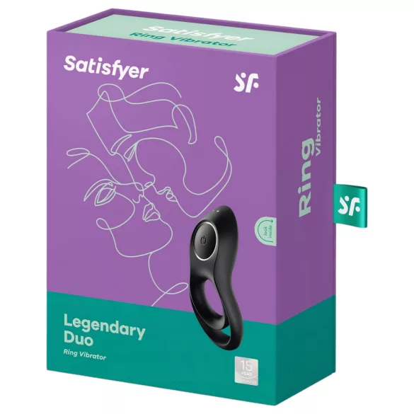 Satisfyer Legendary Duo - vibrační erekční kroužek - dobíjecí - černý