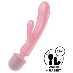   Satisfyer Triple Lover - vibrátor na G-bod a masáž - růžový