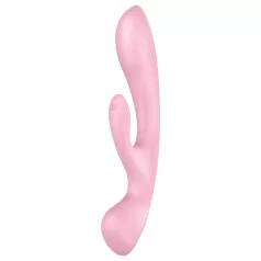   Satisfyer Triple Oh - vibrátor s ramenem na klitoris - dobíjecí - růžový