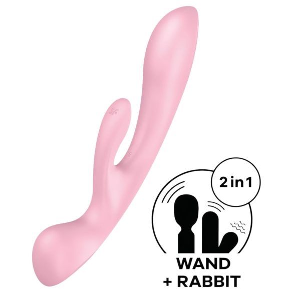 Satisfyer Triple Oh - akumulátorový, vibrační stimulátor klitorisu (růžový)