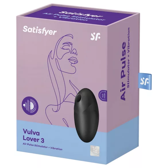 Satisfyer Vulva Lover 3 - stimulátor klitorisu s tlakovými vlnami - černý