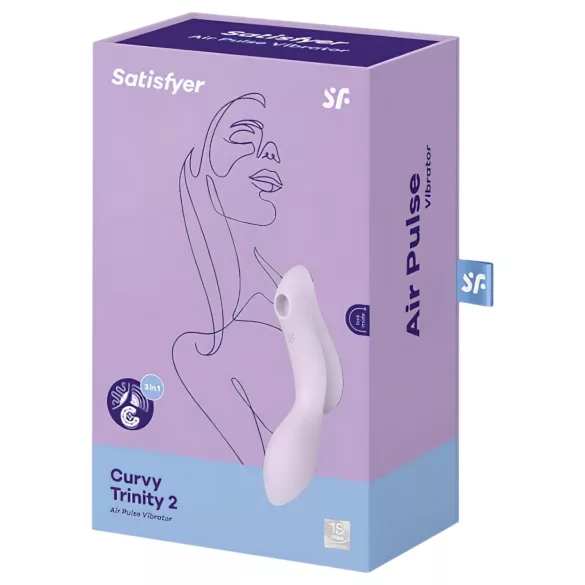 Satisfyer Curvy Trinity 2 - vibrátor 2v1 s tlakovými vlnami - fialový