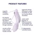 Satisfyer Curvy Trinity 2 - vibrátor 2v1 s tlakovými vlnami - fialový