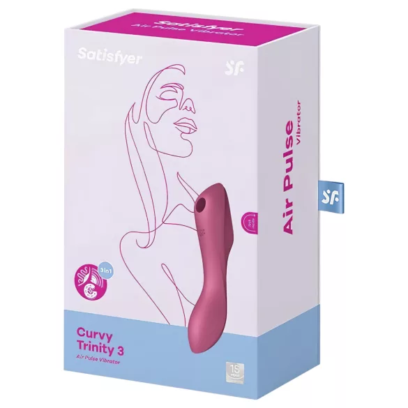 Satisfyer Curvy Trinity 3 - vibrátor s tlakovými vlnami 2v1 - červený