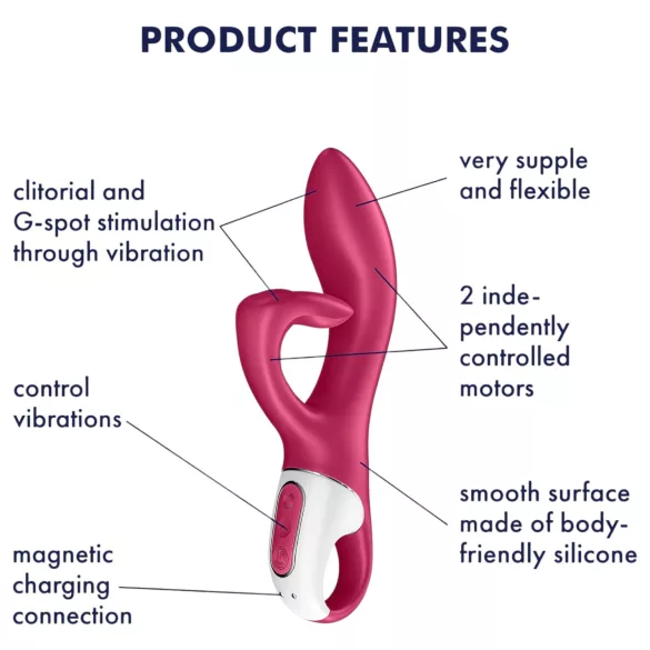 Satisfyer Embrace Me - vibrátor s ramenem na klitoris - dobíjecí - červený