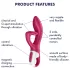 Satisfyer Embrace Me - vibrátor s ramenem na klitoris - dobíjecí - červený