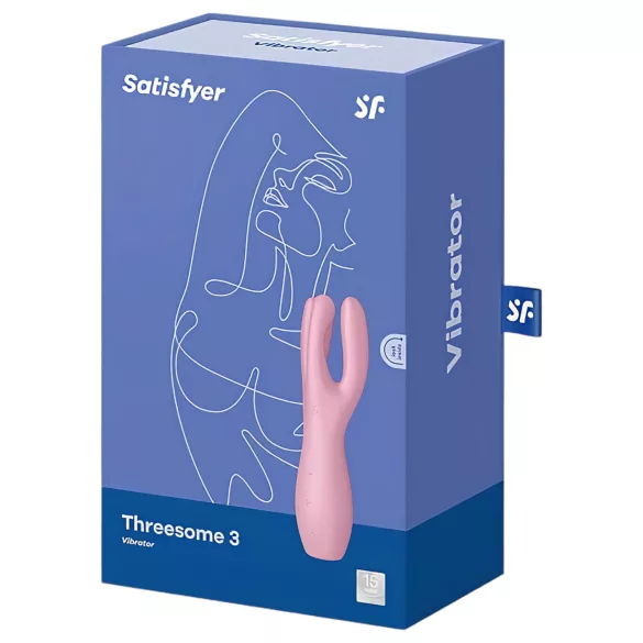 Satisfyer Threesome 3 - vibrační stimulátor klitorisu - dobíjecí - růžový