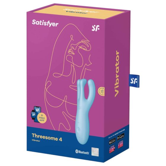 Satisfyer Threesome 4 - chytrý dobíjecí vibrátor na klitoris (modrý)
