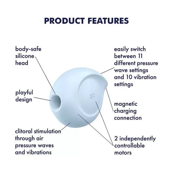 Satisfyer Sugar Rush - stimulátor klitorisu s tlakovými vlnami - modrý
