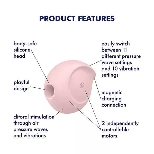 Satisfyer - vibrátor na klitoris s tlakovými vlnami - růžový