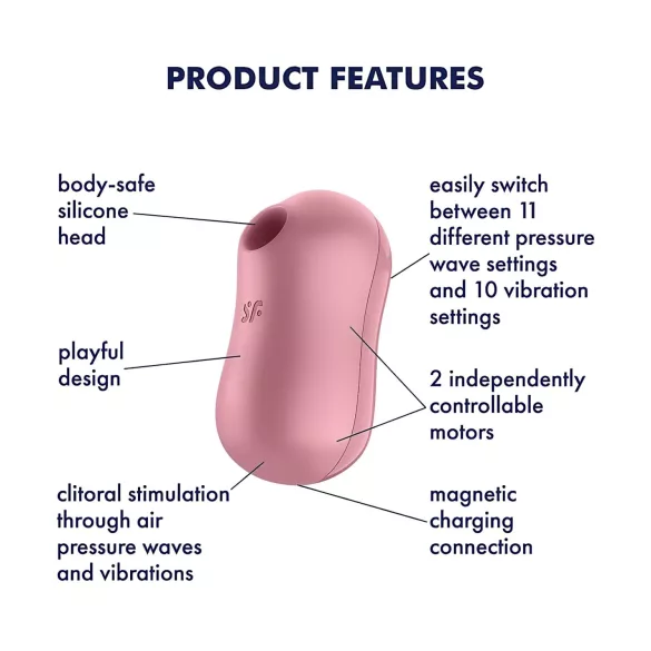 Satisfyer Cotton Candy - stimulátor klitorisu s pulzujícími vlnami - korálový