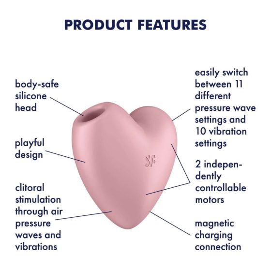Satisfyer Cutie Heart - nabíjecí stimulátor klitorisu se vzduchovou vlnou (růžový)