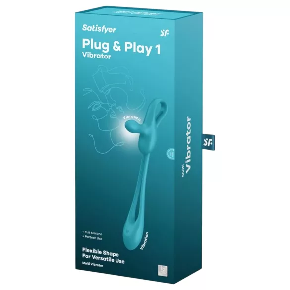Satisfyer - anální vibrátor a erekční kroužek - dobíjecí, modrý