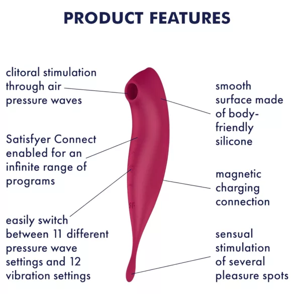 Satisfyer Twirling Pro - vibrátor na klitoris ovládaný aplikací (červený)