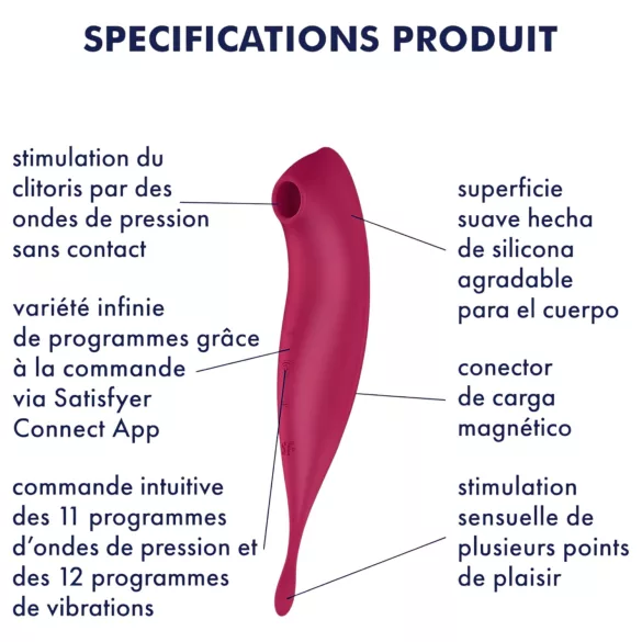 Satisfyer Twirling Pro - vibrátor na klitoris ovládaný aplikací (červený)