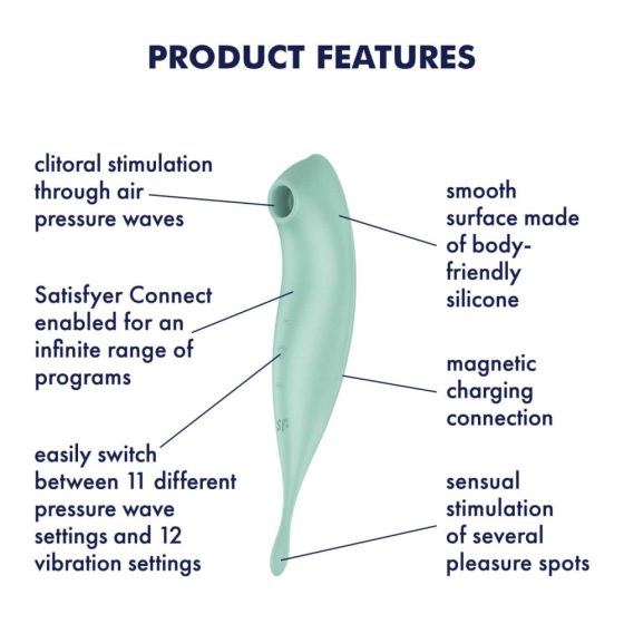 Satisfyer Twirling Pro - dobíjecí, chytrý vibrátor na klitoris 2v1 (máta)